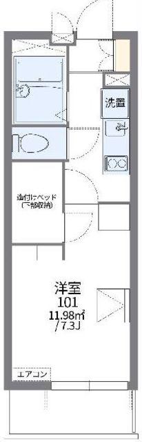 レオパレス第5いずみ(1K/2階)の間取り写真
