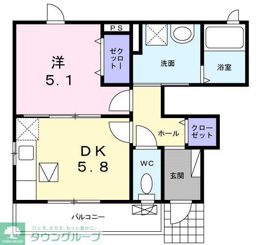 ラッフィナートHR(1DK/1階)の間取り写真