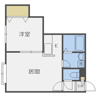 レユシール参番館(1LDK/3階)の間取り写真