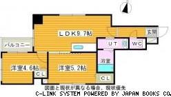 ミピアーチェ環状通(2LDK/4階)の間取り写真