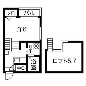 ブランドール(1SK/1階)の間取り写真