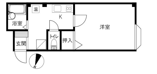CASITA旭町(1K/1階)の間取り写真