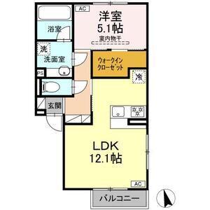 パルミエ III(1LDK/2階)の間取り写真