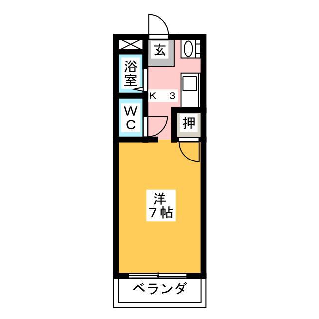 ロイヤルマンション花霞(1K/3階)の間取り写真