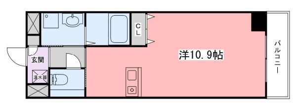 インタービレッジ高岡駅前(ワンルーム/4階)の間取り写真
