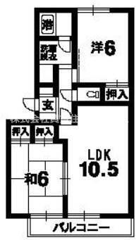 サンハウス(2LDK/1階)の間取り写真