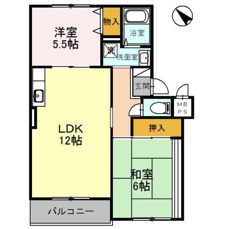 グッドライフ21(2LDK/2階)の間取り写真