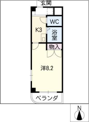 サンハイツ(1K/1階)の間取り写真