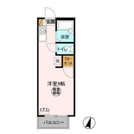 パルサイエンス(ワンルーム/2階)の間取り写真