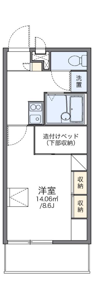 レオパレス夢3番館(1K/2階)の間取り写真