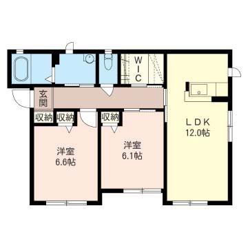 ベリエ湘南A(2LDK/1階)の間取り写真