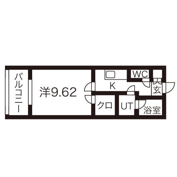 ブランポミエ(1K/3階)の間取り写真