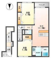 フラッツ(2LDK/2階)の間取り写真