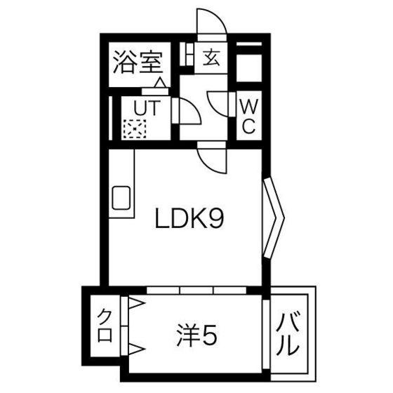 ブラン蒲町(1LDK/2階)の間取り写真