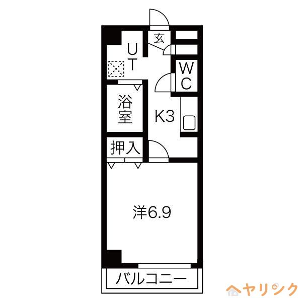 サンハイム新守山(1K/5階)の間取り写真