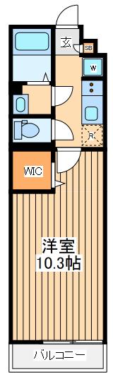 リブリグレイシャス(1K/2階)の間取り写真