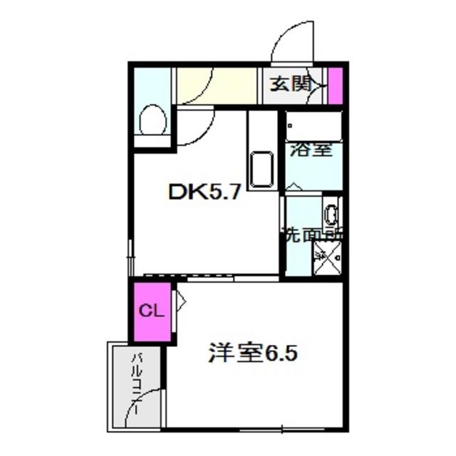 東住吉 の 長屋(1DK/1階)の間取り写真