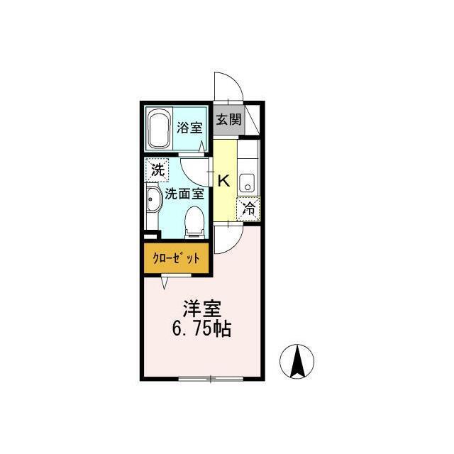 D-ROOM東高円寺(1K/1階)の間取り写真