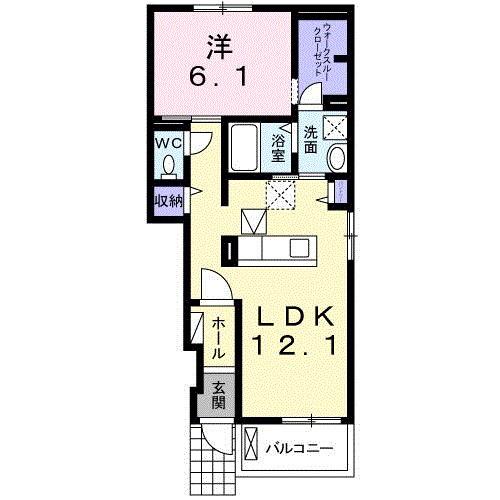 ボヌール・L(1LDK/1階)の間取り写真