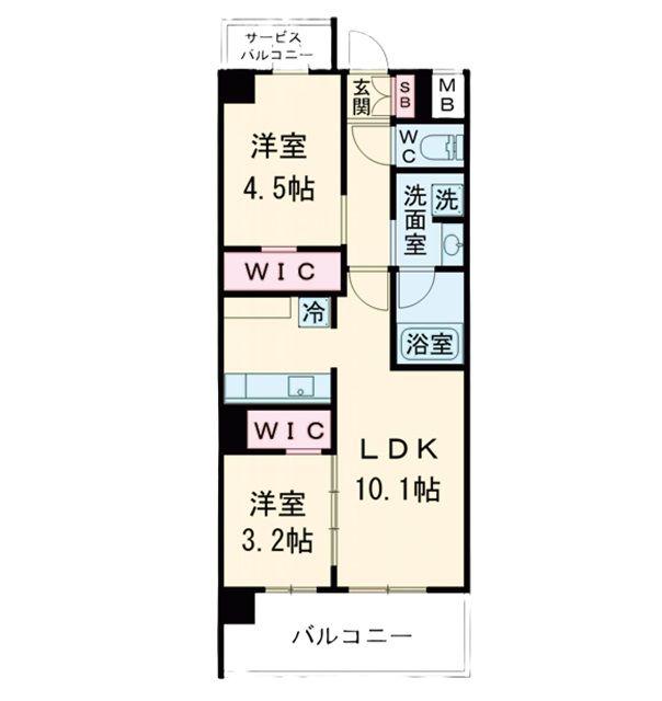 アーバネックス中崎町II(2LDK/2階)の間取り写真