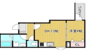 LA-CREA香露園(1DK/3階)の間取り写真