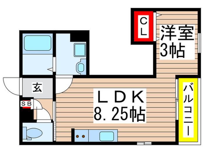 ウィステリア(1LDK/2階)の間取り写真
