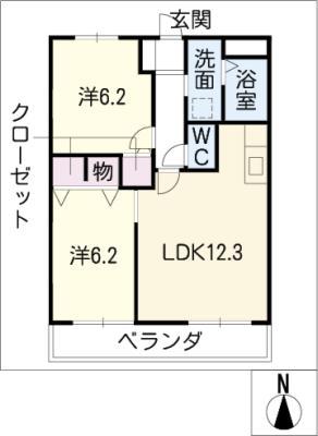 SOLATIO(2LDK/2階)の間取り写真