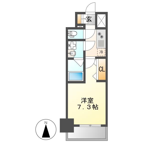 S-RESIDENCE亀島駅前ASCENT(1K/13階)の間取り写真