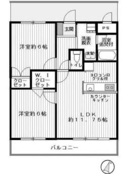 ソルクレストK(2LDK/1階)の間取り写真