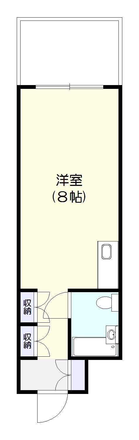 テンダーヴィラ九十九里 4F(ワンルーム/4階)の間取り写真