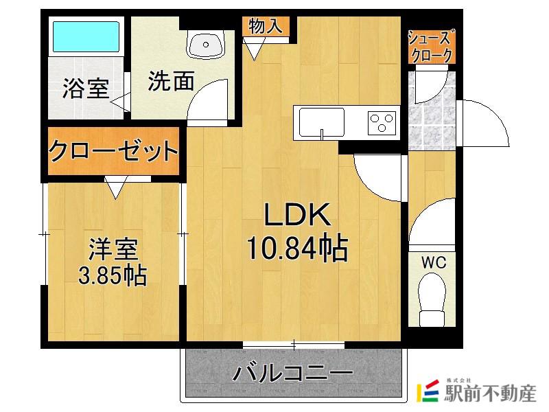 LUSSOII(1LDK/3階)の間取り写真