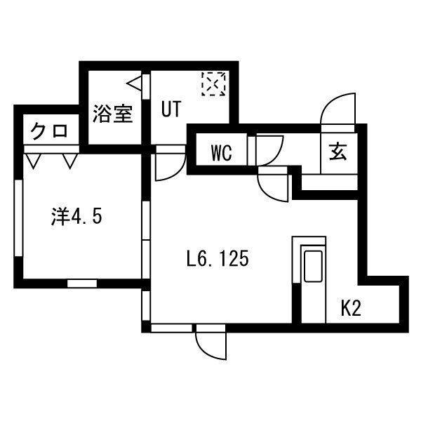 サクシード八軒西I(1LDK/3階)の間取り写真