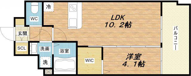 セレニテ堺筋本町プリエ(1LDK/11階)の間取り写真