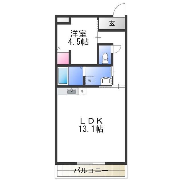 サンライズ(1LDK/1階)の間取り写真