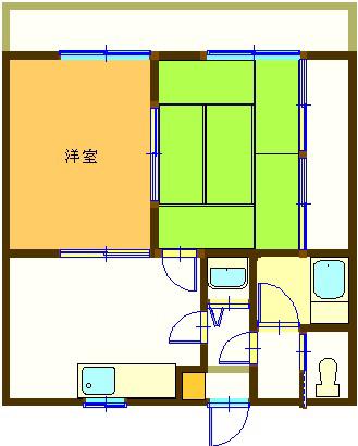 ハイム華(2DK/1階)の間取り写真