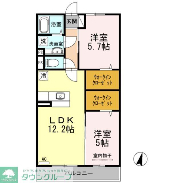 プレミーナコート(2LDK/3階)の間取り写真