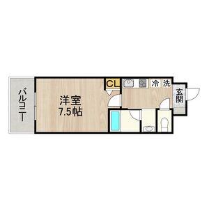 CITY SPIRE 名古屋本陣(1K/2階)の間取り写真