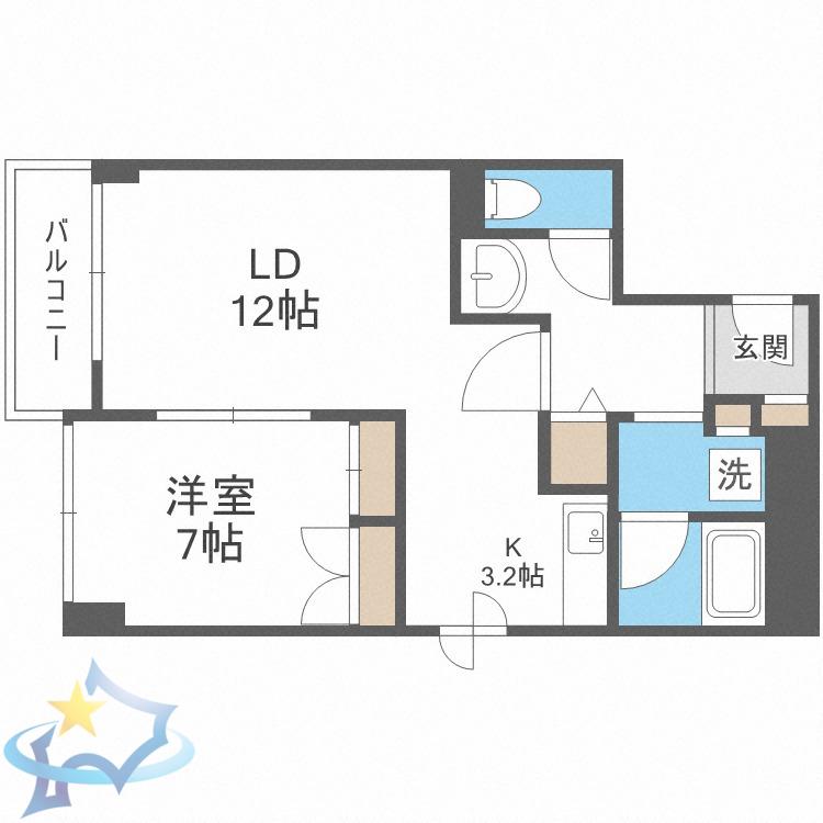 ヴィラプリンス(1LDK/5階)の間取り写真