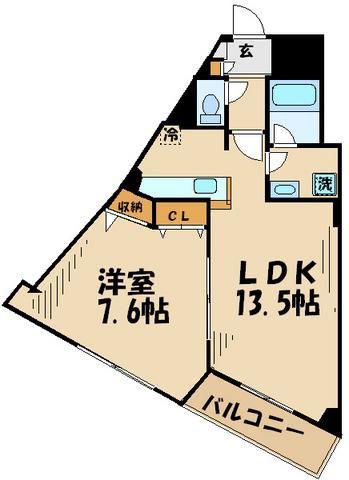 アビティ用賀(1LDK/3階)の間取り写真