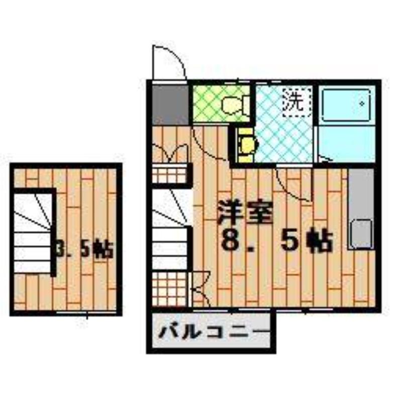 TNハウス(ワンルーム/2階)の間取り写真