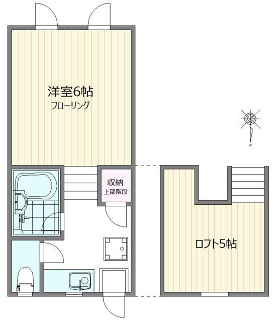 メゾンダルブル(1K/1階)の間取り写真