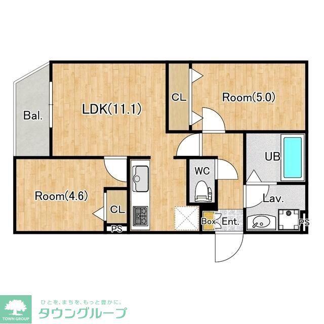 ジーグランデ西大井(2LDK/4階)の間取り写真
