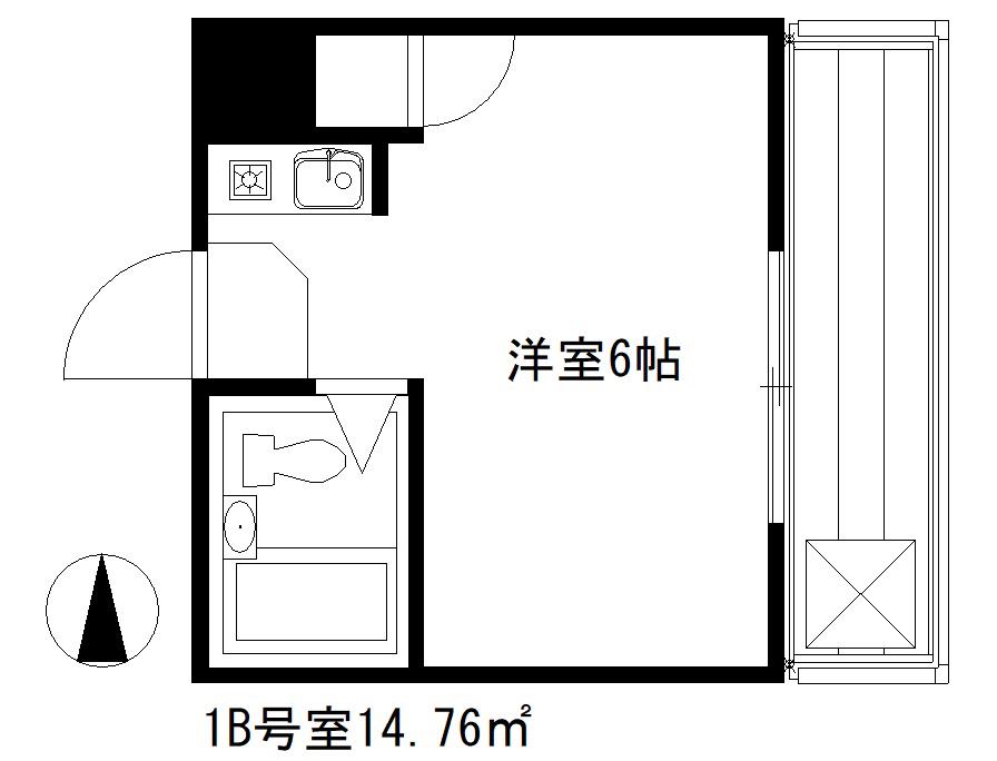 コーズ・カトレア(ワンルーム/1階)の間取り写真