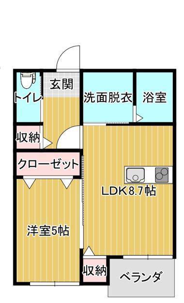 T-REGNO LALUCE I(1LDK/1階)の間取り写真