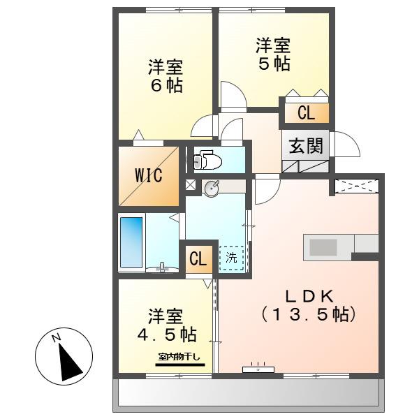 コート ダジュール(3LDK/3階)の間取り写真