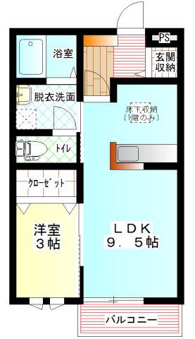 サンガーデン旭通VI番館(1LDK/1階)の間取り写真