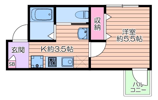 レガーロ・ソラーレ(1K/1階)の間取り写真