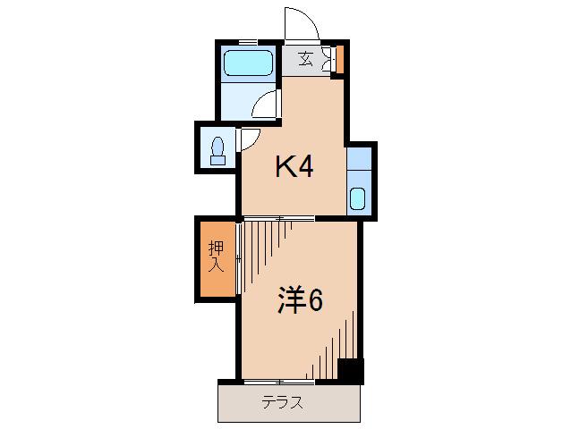 サンフラワー池谷(1K/1階)の間取り写真