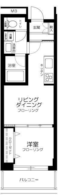 ライトコート四谷(1LDK/4階)の間取り写真