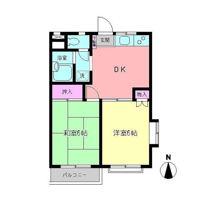 モンシャトー小金井東(2DK/2階)の間取り写真